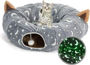  Cat Tunnel Bed Under Christmas Tree Glow 