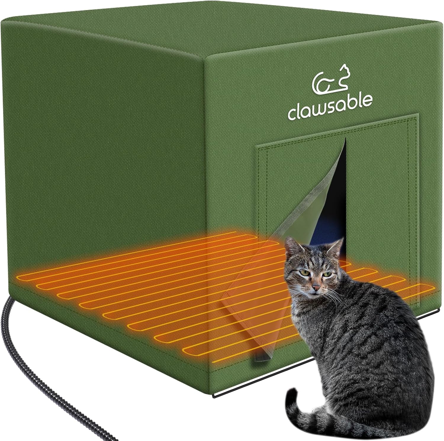 EEKKII Large Size Heated Cat House for Outdoor Cats in Winter