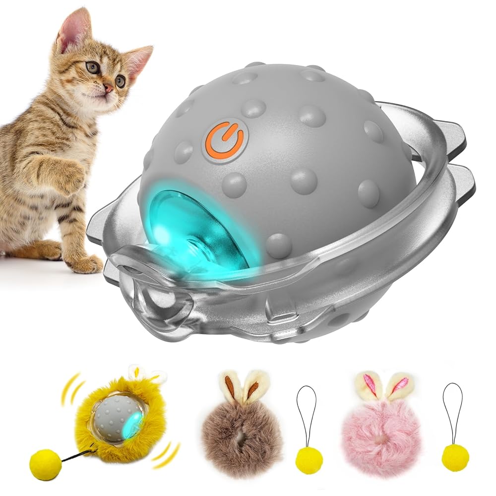  Pet's Interactive Cat Toys Ball,Wloom Cat Ball Powered and  Self Moving and Automatic Rolling Ball for Indoor Playing Stimulate Hunting  Instinct for Your Kitty. (Pink) : Pet Supplies