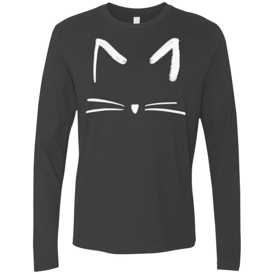 iHeartCats Cat Sketch Premium L/S Tee Dark Grey