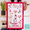 FREE- iHeartCats- Meowy Christmas Holiday Towel – 100% Cotton Flour Sack Kitchen Dish Towel 27″ x 18″