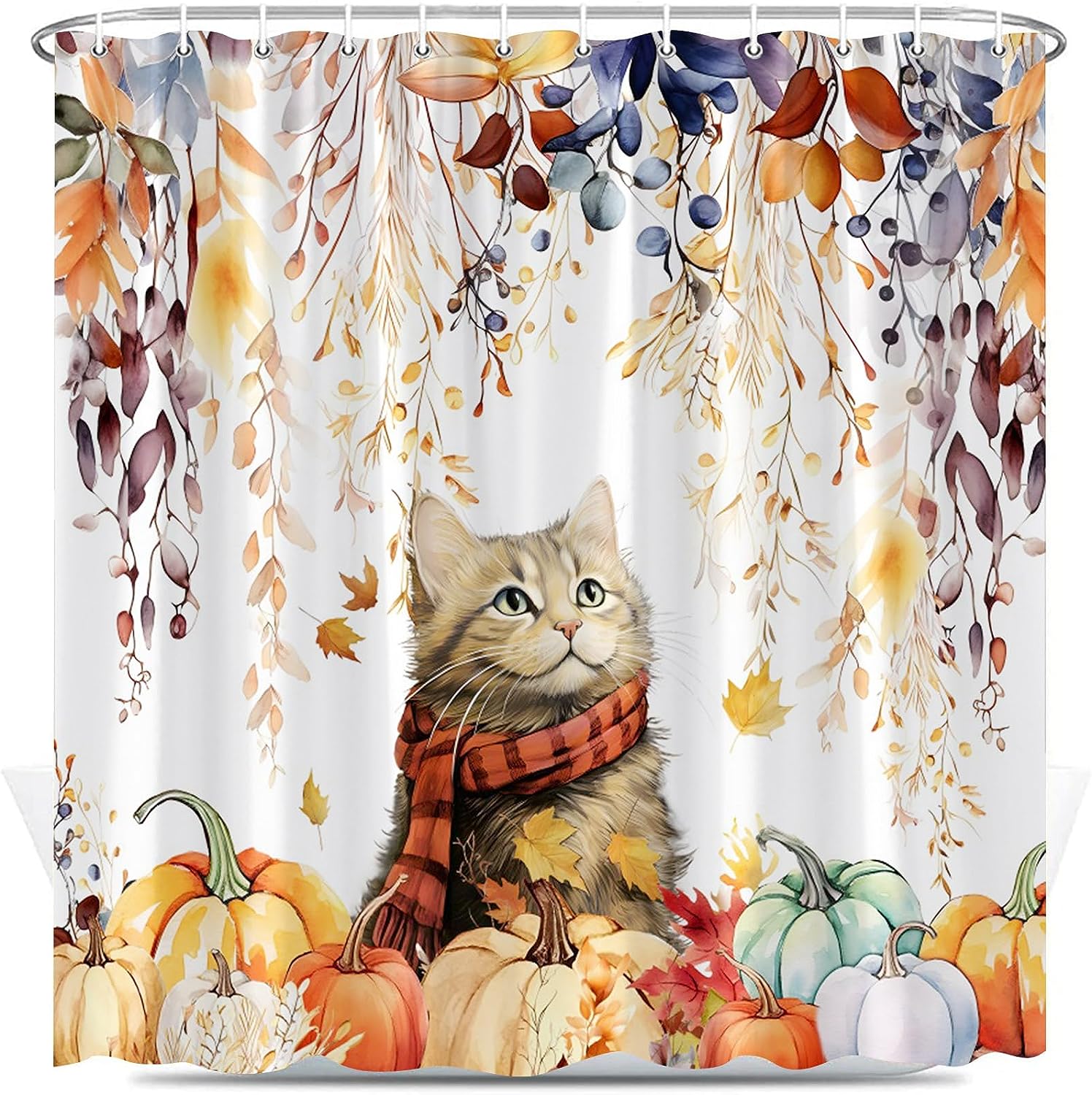 GURMQIK Cat Autumn Shower Curtain