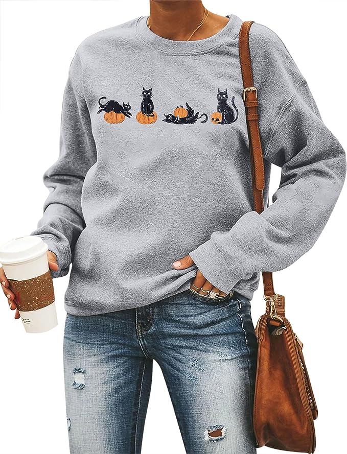LUKYCILD Black Cat Pumpkin Sweatshirt