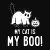 My Cat Is My Boo - Happy Halloween Standard Tee Black - Image 2