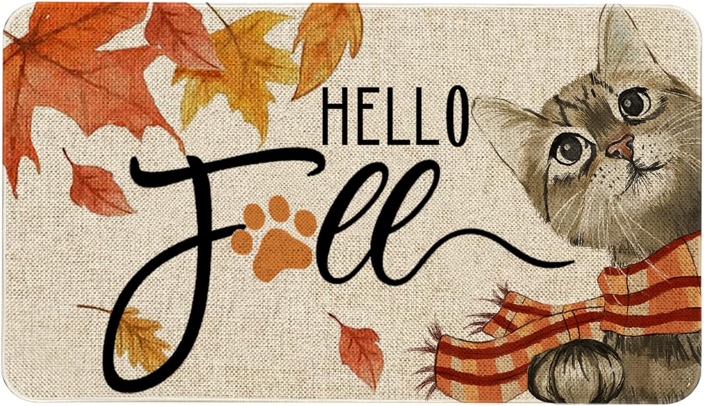 Roszwtit Hello Fall Door Mat