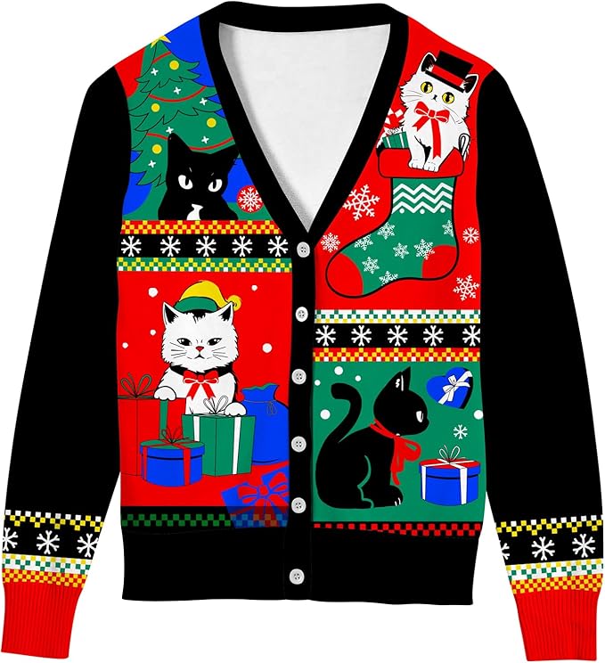 Goodstoworld Women Ugly Christmas Cardigan