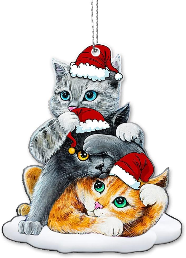 Crazytops Cute Cats Christmas Ornaments - Lovely Cats