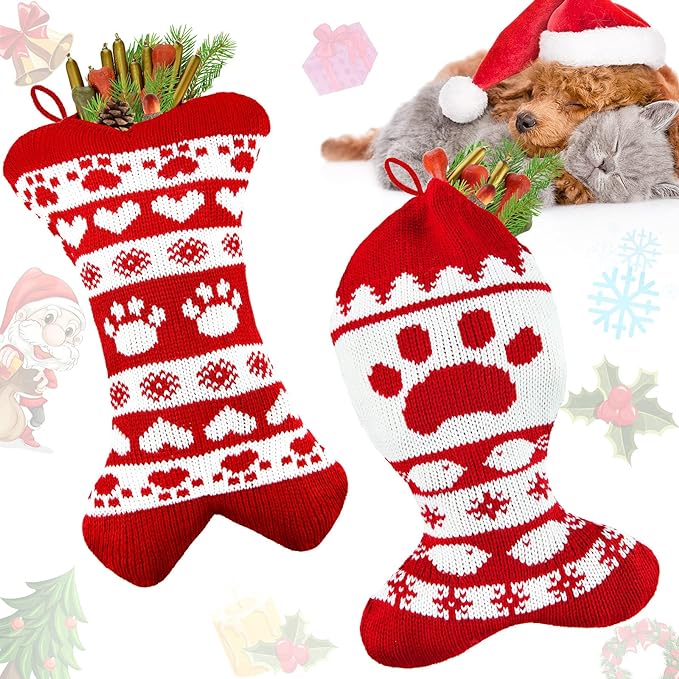 Frienda 2 Pieces – Dog Christmas Stocking & Cat Christmas Stocking