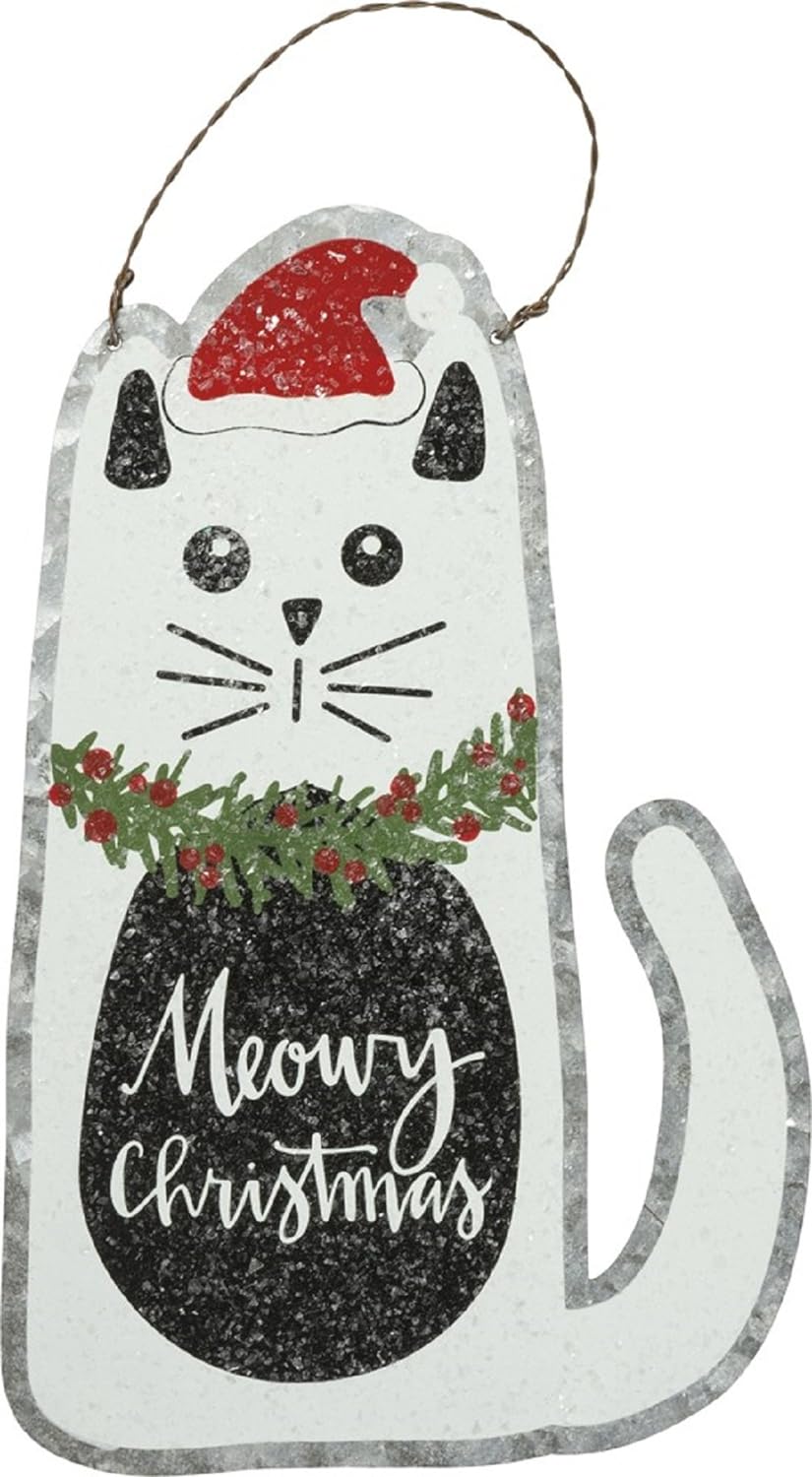 Primitives by Kathy Tin Hang Up - Cat - Meowy Christmas