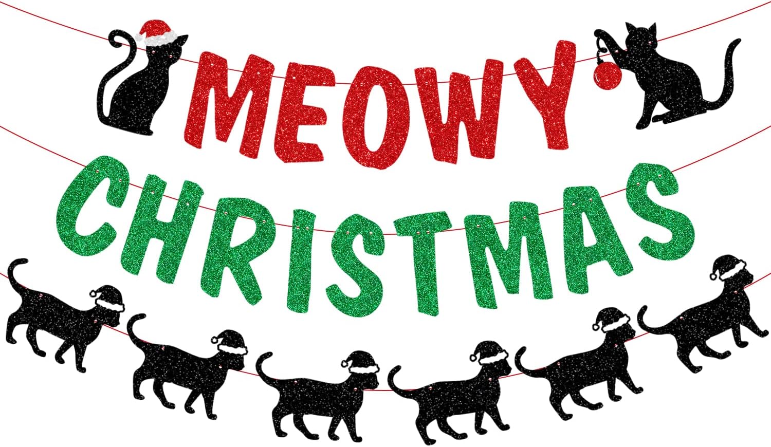PTFNY Glittery Meowy Christmas Banner