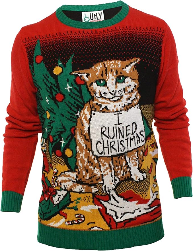 Cat Socks Ugly Christmas Sweater - Anynee