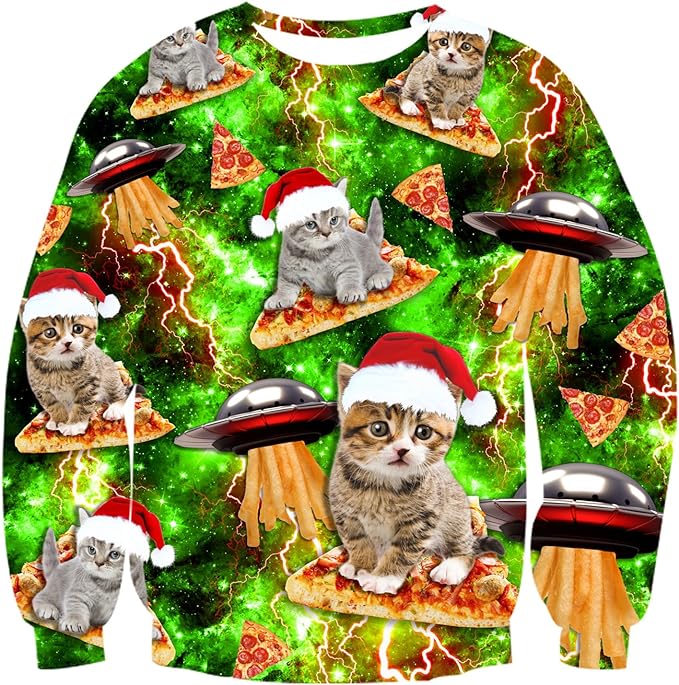 UNICOMIDEA Ugly Christmas Sweatshirts Men Long Sleeve Women Xmas Sweater Pullover