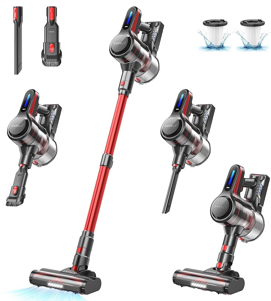 Homeika Cordless Vacuum Cleaner, 20Kpa Powerful Suction Vacuum with LED  Display, 8 in 1 Lightweight Stick Vacuum with 30 Min Runtime Detachable