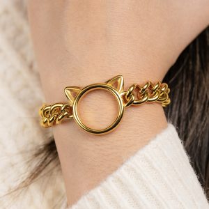 Special Offer! Cat Cuban Link Bracelet – Gorgeous Gold … Purrrect Gift for the Holidays!