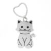 FREE - Pretty Kitty Silver Keychain with Heart Key Link- Purrrect Gift For Cat Lovers