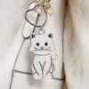 Pretty Kitty Silver Keychain with Heart Key Link- Purrrect Gift For Cat Lovers