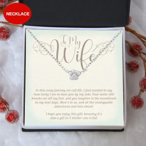 Special Offer! “To My Wife” – One Paw Necklace Includes Gift Box & Card
