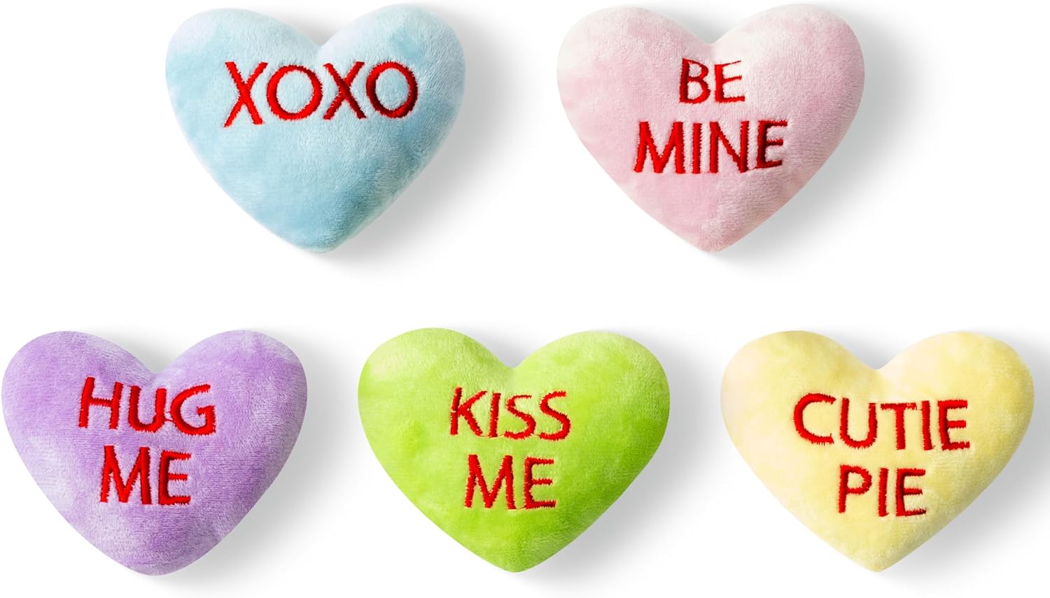 MALLMALL6 5Pcs Valentine’s Day Conversation Heart Catnip Toys