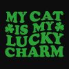 My Cat Is My Lucky Charm Paws Standard Tee Black - Image 2