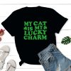 My Cat Is My Lucky Charm Paws Standard Tee Black