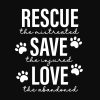 Rescue Save Love Hoodie Black - Image 2