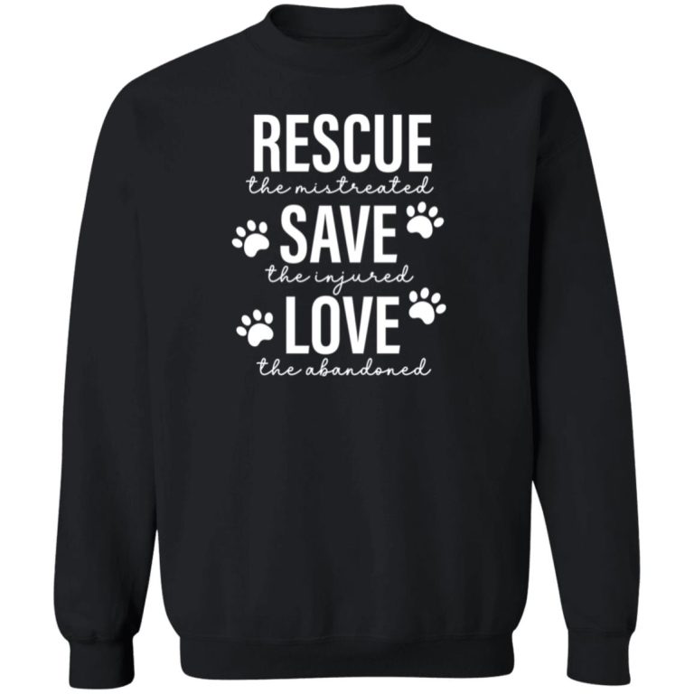 Rescue Save Love Sweatshirt Black