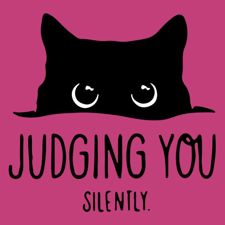 Judging You Silently Kitty Standard Tee Pink - iHeartCats.com
