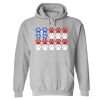 Red White & Paws Hoodie Heather Grey