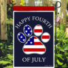 Happy Fourth Flag Paw Garden Flag
