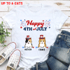 Happy 4th Of July Cats Personalized Standard Tee White– Choose Your Cat’s Breed and Name (Up to 6 Cats) - Image 4