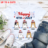 Happy 4th Of July Cats Personalized Standard Tee White– Choose Your Cat’s Breed and Name (Up to 6 Cats) - Image 7