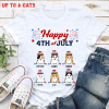 Happy 4th Of July Cats Personalized Standard Tee White– Choose Your Cat’s Breed and Name (Up to 6 Cats) - Image 8