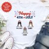Happy 4th Of July Cats Personalized Standard Tee White– Choose Your Cat’s Breed and Name (Up to 6 Cats)
