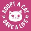 Adopt A Cat - Save A Life Standard Tee Hot Pink - Image 2