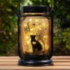 Angel Cat Butterfly Mason Jar Solar Light – Outdoor Waterproof Patio Garden Decor-Warm Light