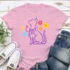 Loving Cat Flowers Standard Tee Pink
