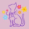 Loving Cat Flowers Standard Tee Pink - Image 2