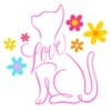 Loving Cat Flowers Standard Tee White - Image 2
