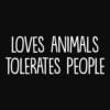 Loves Animals Tolerates People Standard Tee Black - Image 2