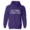 Loves Animals Tolerates People Hoodie Purple
