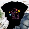 Loving Cat Flowers Standard Tee Black