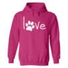 Simply Love Paw Hoodie Hot Pink