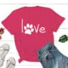 Simply Love Paw Standard Tee Hot Pink