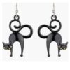 Halloween Scary Spooky Black Cat Dangle Earring