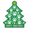 Happy Pawlidays Christmas Tree Cat Paws Car Magnet- Great for Kitchen Fridge, Home Decor