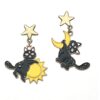 My Cat Is My Sun, Moon & the Stars Dangle Earrings-  Gifts for Cat Mom, Black Cat Dangle Earring, Cat Lover Earrings