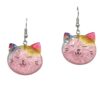 Sweet Gorgeous Sparkle Kitty Dangle Earring- Gifts for Cat Mom, Pink Glitter Cat Dangle Earring, Cat Lover Earrings
