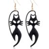 Spooky Black Cat Dangle Earrings