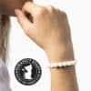 Purrfect Start Pearlized Kitten Beaded White Bracelet - Saving The Tiniest of Lives - Image 2
