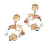 Precious Cat Pastel Vintage Flowers Dangle Earrings – Gifts for Cat Mom, Cat Dangle Earring, Cat Lover Earrings